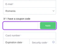 Emclient coupon code field at checkout