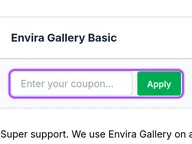 Enviragallery coupon code field at checkout