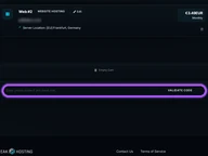 Freakhosting coupon code field at checkout