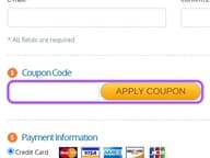Gameservers coupon code field at checkout