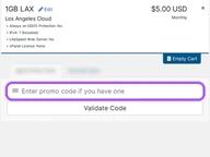 Hawkhost coupon code field at checkout