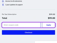 JoomShaper coupon code field at checkout