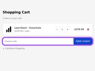 LearnDash coupon code field at checkout