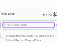 Proxy Seller coupon code field at checkout