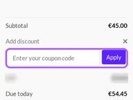 Slider Revolution coupon code field at checkout
