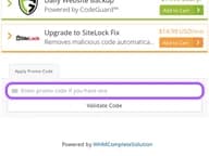 WebHostingPad coupon code field at checkout