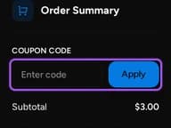 Witherhosting coupon code field at checkout