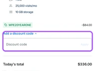WP Engine coupon code field at checkout