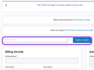 Wplook coupon code field at checkout
