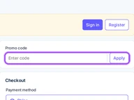A-Parser coupon code field at checkout