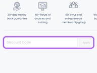 Builderall coupon code field at checkout