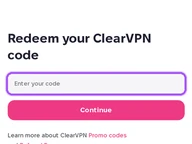 ClearVPN coupon code field at checkout