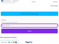Divi Life coupon code field at checkout