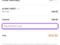 Drmare coupon code field at checkout