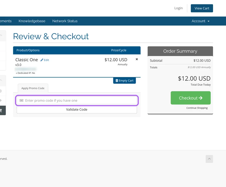Eboundhost promo code checkout Where to enter a Eboundhost promo code on the Eboundhost checkout page