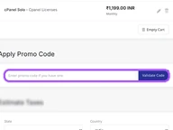 Ezerhost coupon code field at checkout