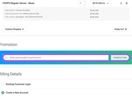 Fxvps Pro coupon code field at checkout