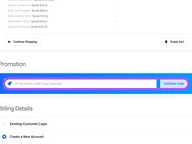 Gigapros coupon code field at checkout