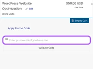 Hostblast coupon code field at checkout