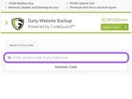 Hostek coupon code field at checkout