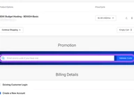 HostSeba coupon code field at checkout