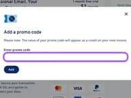 IONOS coupon code field at checkout