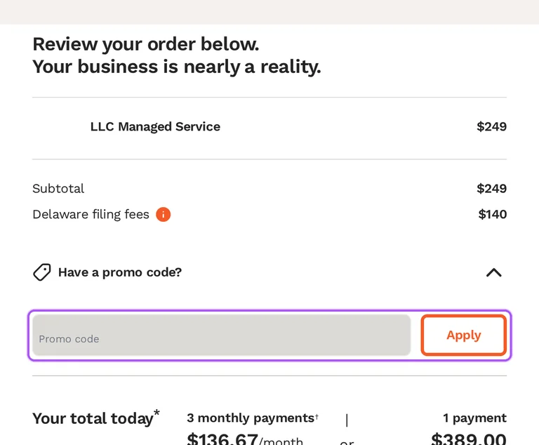 LegalZoom promo code checkout Where to enter a LegalZoom promo code on the LegalZoom checkout page