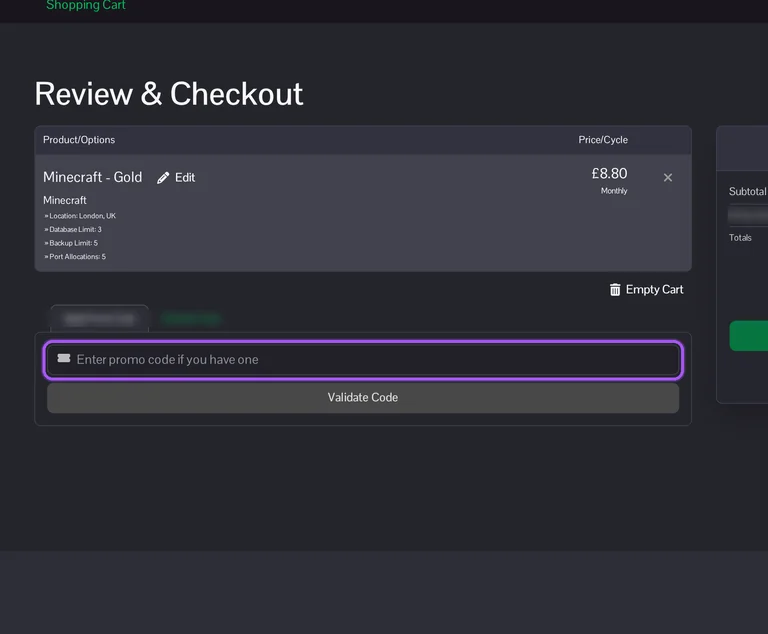 LogicServers promo code checkout Where to enter a LogicServers promo code on the LogicServers checkout page