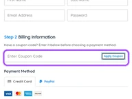 MemberMouse coupon code field at checkout