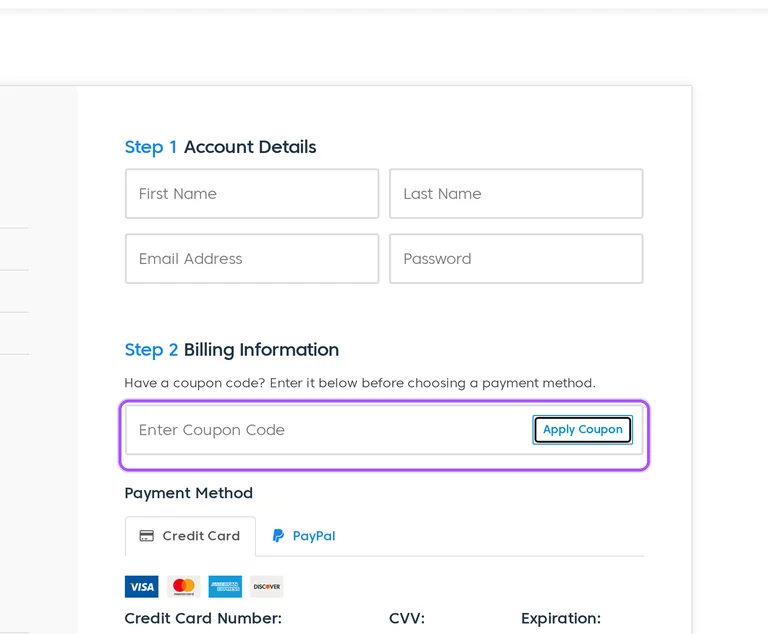 MemberMouse promo code checkout Where to enter a MemberMouse promo code on the MemberMouse checkout page