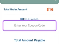 MobileHop coupon code field at checkout