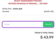RoseHosting coupon code field at checkout