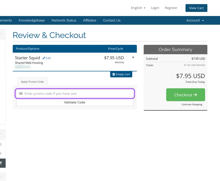 Squidix promo code checkout Where to enter a Squidix promo code on the Squidix checkout page