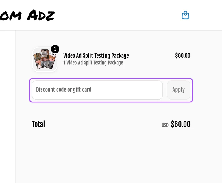 Viral Ecom Adz promo code checkout Where to enter a Viral Ecom Adz promo code on the Viral Ecom Adz checkout page
