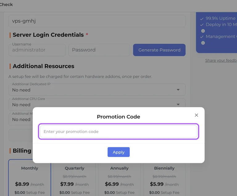 Vps Mart promo code checkout Where to enter a Vps Mart promo code on the Vps Mart checkout page