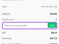 WPCodeBox coupon code field at checkout